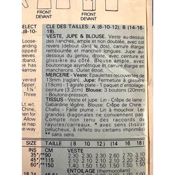 Butterick Sewing pattern 5379 suit blazer straight skirt blouse  size 8 10 12 - Picture 7 of 8